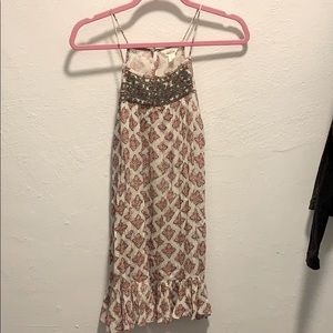 Boho beaded halter dress